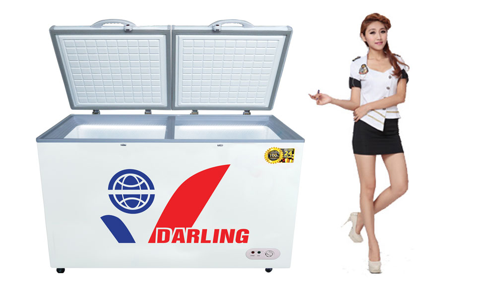 Tủ đông darling 2 ngăn dàn nhôm