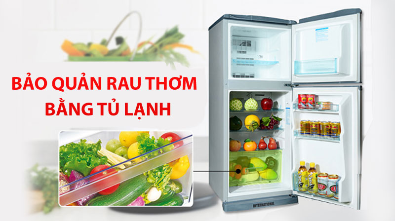 bảo quản rau thơm bằng tủ lạnh